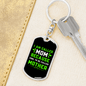 Cool Mother Green Mom Keychain Stainless Steel or 18k Gold Dog Tag Keyring-Express Your Love Gifts
