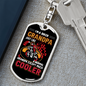 Cooler Biker Grandpa Keychain Stainless Steel or 18k Gold Dog Tag Keyring-Express Your Love Gifts