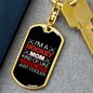 Cooler Hockey Mom Keychain Stainless Steel or 18k Gold Dog Tag Keyring-Express Your Love Gifts