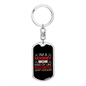 Cooler Hockey Mom Keychain Stainless Steel or 18k Gold Dog Tag Keyring-Express Your Love Gifts
