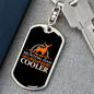 Cooler Regular Hunting Dad Keychain Stainless Steel or 18k Gold Dog Tag Keyring-Express Your Love Gifts