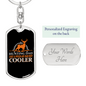 Cooler Regular Hunting Dad Keychain Stainless Steel or 18k Gold Dog Tag Keyring-Express Your Love Gifts