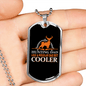 Cooler Regular Hunting Dad Necklace Stainless Steel or 18k Gold Dog Tag 24" Chain-Express Your Love Gifts