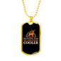 Cooler Regular Hunting Dad Necklace Stainless Steel or 18k Gold Dog Tag 24" Chain-Express Your Love Gifts