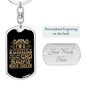 Cooler Running Mom Keychain Stainless Steel or 18k Gold Dog Tag Keyring-Express Your Love Gifts