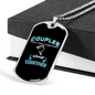 Coouples Together Fishing Necklace Stainless Steel or 18k Gold Dog Tag 24" Chain-Express Your Love Gifts