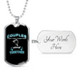 Coouples Together Fishing Necklace Stainless Steel or 18k Gold Dog Tag 24" Chain-Express Your Love Gifts