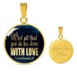 Corinthians Verse Necklace With Love Circle Pendant Stainless Steel or 18k Gold 18-22"-Express Your Love Gifts