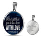 Corinthians Verse Necklace With Love Circle Pendant Stainless Steel or 18k Gold 18-22"-Express Your Love Gifts