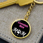 Cornish Rex Cat Mom Keychain Stainless Steel or 18k Gold Circle Pendant-Express Your Love Gifts