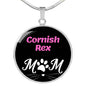 Cornish Rex Cat Mom Necklace Circle Pendant Stainless Steel or 18k Gold 18-22"-Express Your Love Gifts