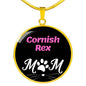 Cornish Rex Cat Mom Necklace Circle Pendant Stainless Steel or 18k Gold 18-22"-Express Your Love Gifts