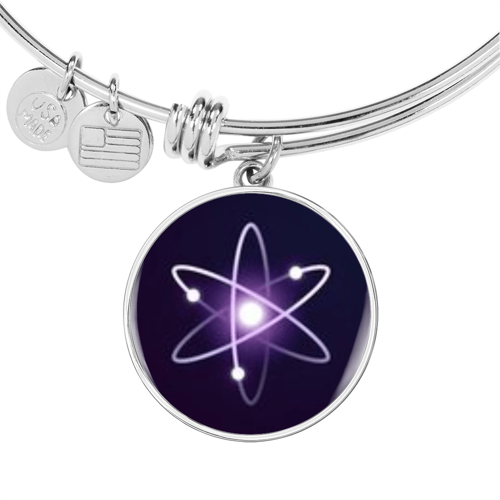 Cosmos (ATOM) Bracelet Stainless Steel or 18k Gold Circle Bangle-Express Your Love Gifts