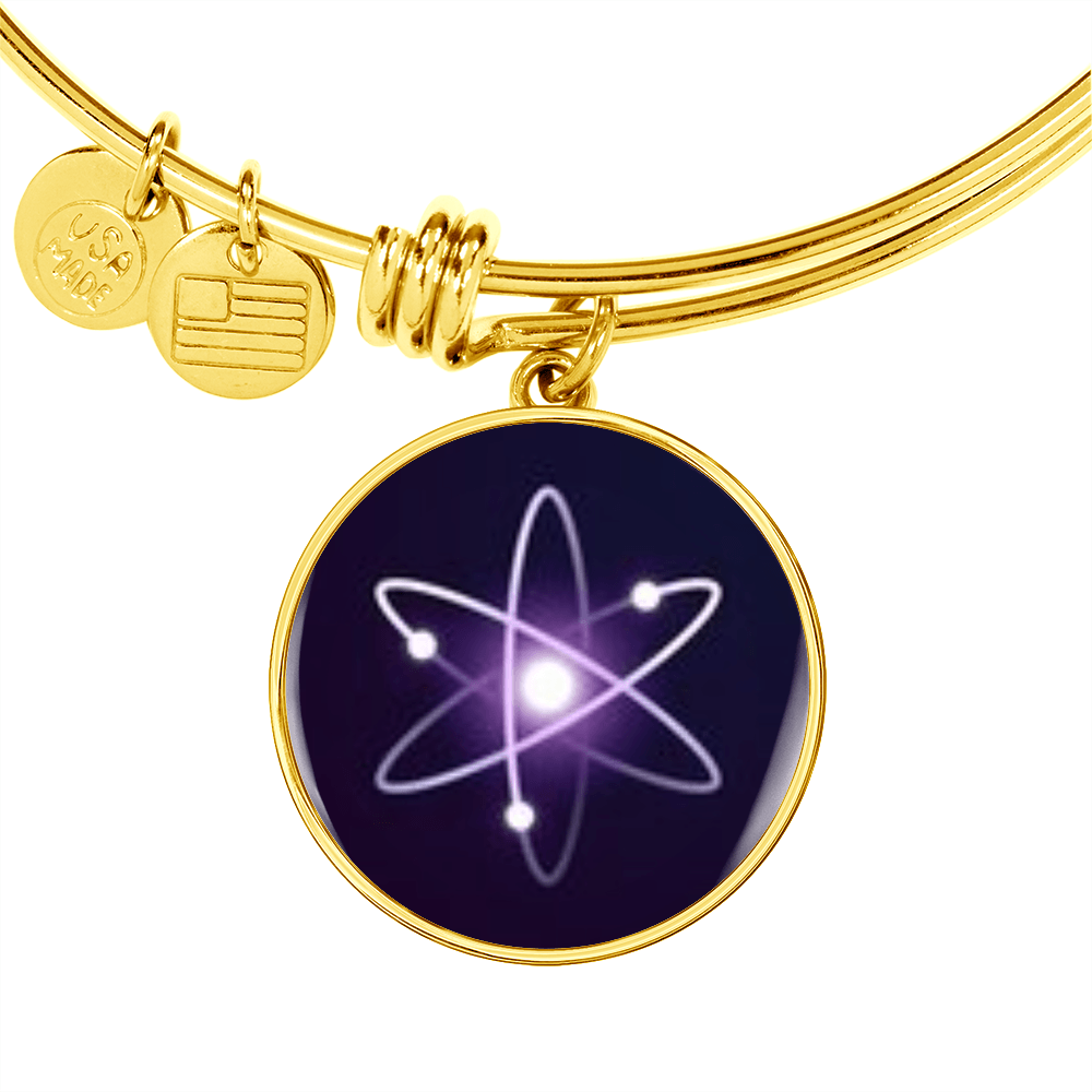 Cosmos (ATOM) Bracelet Stainless Steel or 18k Gold Circle Bangle-Express Your Love Gifts