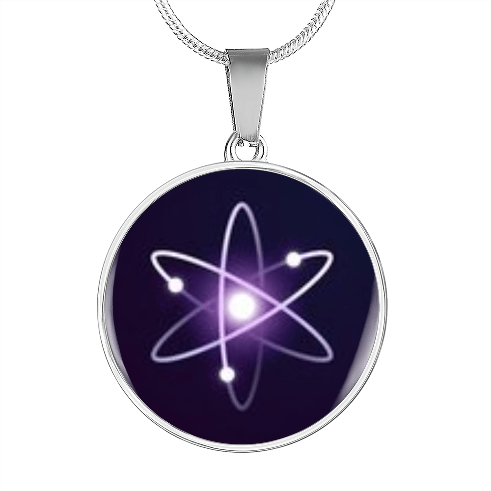 Cosmos (ATOM) Circle Necklace Stainless Steel or 18k Gold 18-22"-Express Your Love Gifts