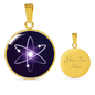 Cosmos (ATOM) Circle Necklace Stainless Steel or 18k Gold 18-22"-Express Your Love Gifts