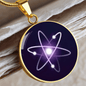 Cosmos (ATOM) Circle Necklace Stainless Steel or 18k Gold 18-22"-Express Your Love Gifts