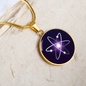 Cosmos (ATOM) Circle Necklace Stainless Steel or 18k Gold 18-22"-Express Your Love Gifts