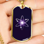 Cosmos (ATOM) Crypto Necklace Stainless Steel or 18k Gold Dog Tag 24" Chain-Express Your Love Gifts