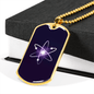 Cosmos (ATOM) Crypto Necklace Stainless Steel or 18k Gold Dog Tag 24" Chain-Express Your Love Gifts