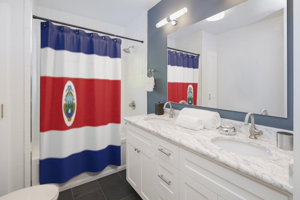 Costa Rica Flag Stylish Design 71" x 74" Elegant Waterproof Shower Curtain for a Spa-like Bathroom Paradise Exceptional Craftsmanship-Express Your Love Gifts