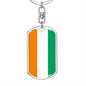 Cote D’Ivoire Flag Keychain Dog Tag Stainless Steel or 18k Gold-Express Your Love Gifts