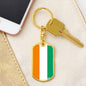 Cote D’Ivoire Flag Keychain Dog Tag Stainless Steel or 18k Gold-Express Your Love Gifts