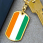 Cote D’Ivoire Flag Keychain Dog Tag Stainless Steel or 18k Gold-Express Your Love Gifts