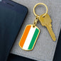 Cote D’Ivoire Flag Keychain Dog Tag Stainless Steel or 18k Gold-Express Your Love Gifts