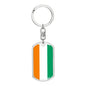Cote D’Ivoire Flag Keychain Dog Tag Stainless Steel or 18k Gold-Express Your Love Gifts
