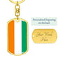 Cote D’Ivoire Flag Keychain Dog Tag Stainless Steel or 18k Gold-Express Your Love Gifts