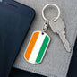 Cote D’Ivoire Flag Keychain Dog Tag Stainless Steel or 18k Gold-Express Your Love Gifts