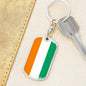 Cote D’Ivoire Flag Keychain Dog Tag Stainless Steel or 18k Gold-Express Your Love Gifts