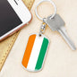 Cote D’Ivoire Flag Keychain Dog Tag Stainless Steel or 18k Gold-Express Your Love Gifts