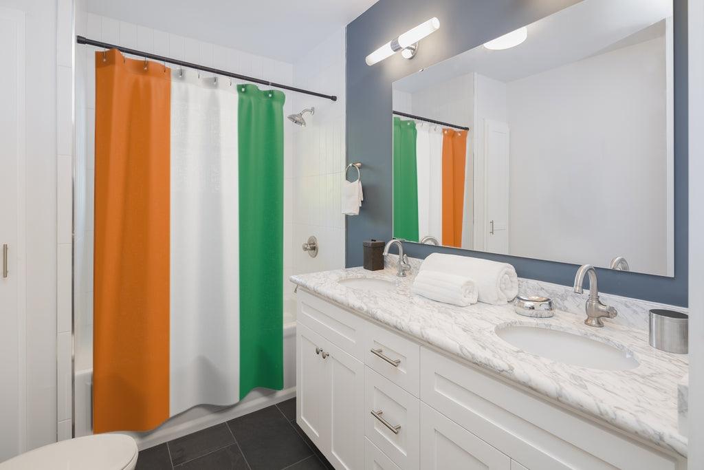 Côte d'Ivoire Flag Stylish Design 71" x 74" Elegant Waterproof Shower Curtain for a Spa-like Bathroom Paradise Exceptional Craftsmanship-Express Your Love Gifts