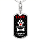 Coton De Tulear Keychain Stainless Steel or 18k Gold Dog Tag Keyring-Express Your Love Gifts