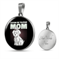 Coton De Tulear Mom Circle Necklace Stainless Steel or 18k Gold 18-22"-Express Your Love Gifts