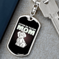 Coton De Tulear Mom Keychain Stainless Steel or 18k Gold Dog Tag Keyring-Express Your Love Gifts