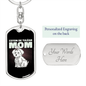Coton De Tulear Mom Keychain Stainless Steel or 18k Gold Dog Tag Keyring-Express Your Love Gifts