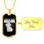 Coton De Tulear Mom Necklace Stainless Steel or 18k Gold Dog Tag 24" Chain-Express Your Love Gifts