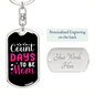 Count Day to be Mom Keychain Stainless Steel or 18k Gold Dog Tag Keyring-Express Your Love Gifts