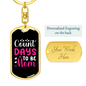 Count Day to be Mom Keychain Stainless Steel or 18k Gold Dog Tag Keyring-Express Your Love Gifts