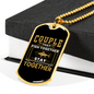 Couple Fish Together Fishing Necklace Stainless Steel or 18k Gold Dog Tag 24" Chain-Express Your Love Gifts
