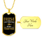 Couple Fish Together Fishing Necklace Stainless Steel or 18k Gold Dog Tag 24" Chain-Express Your Love Gifts