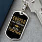 Couple Fishing Keychain Stainless Steel or 18k Gold Dog Tag Keyring-Express Your Love Gifts