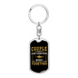 Couple Fishing Keychain Stainless Steel or 18k Gold Dog Tag Keyring-Express Your Love Gifts