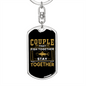 Couple Fishing Keychain Stainless Steel or 18k Gold Dog Tag Keyring-Express Your Love Gifts