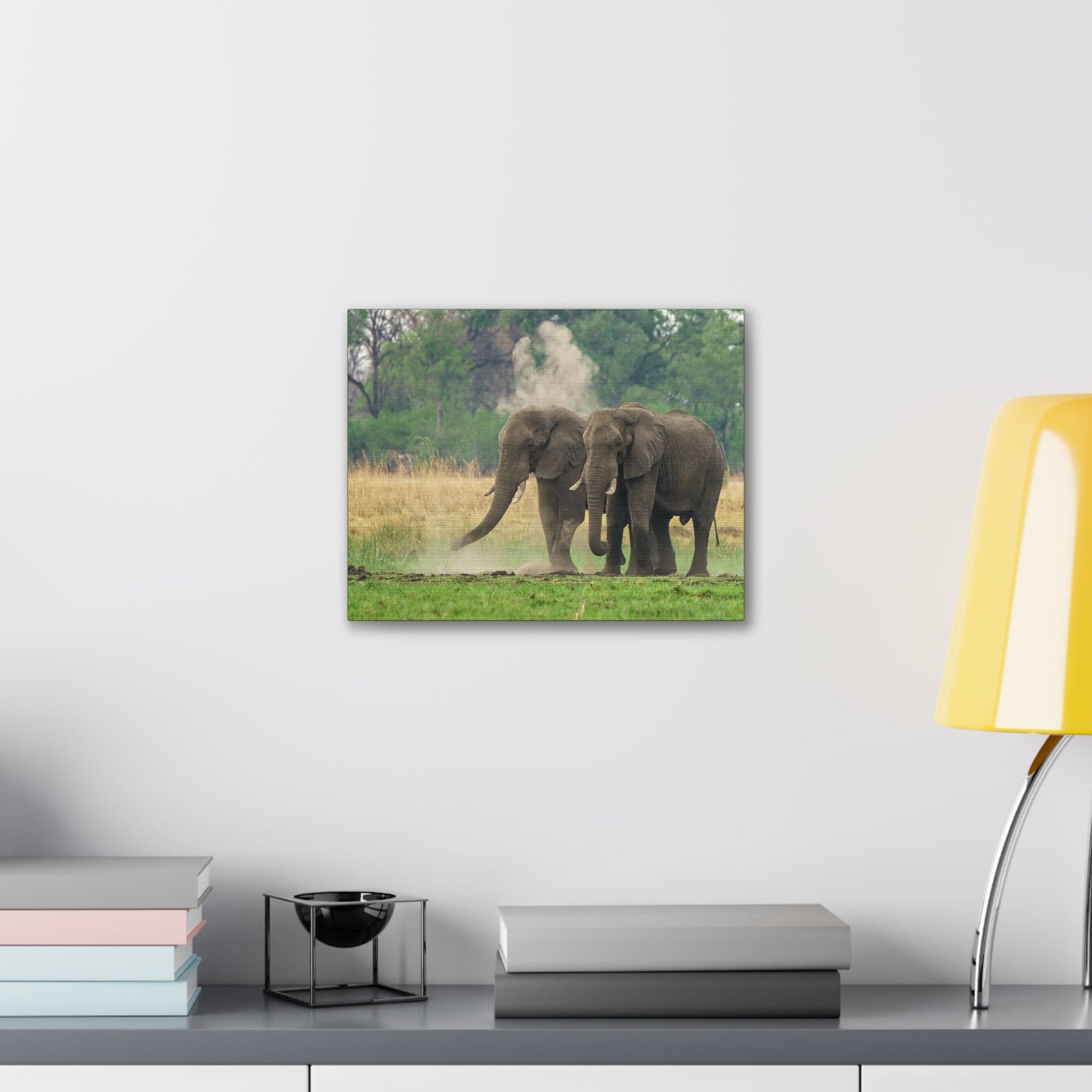 Couple of African Elephant Outdoor Wall Art Ready To Hang Unframed-Express Your Love Gifts