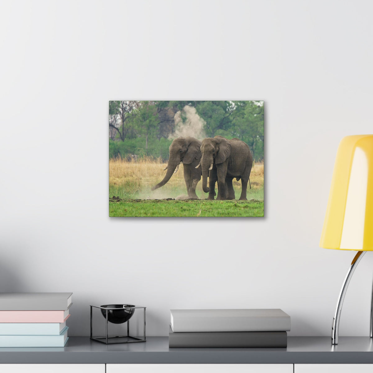Couple of African Elephant Outdoor Wall Art Ready To Hang Unframed-Express Your Love Gifts