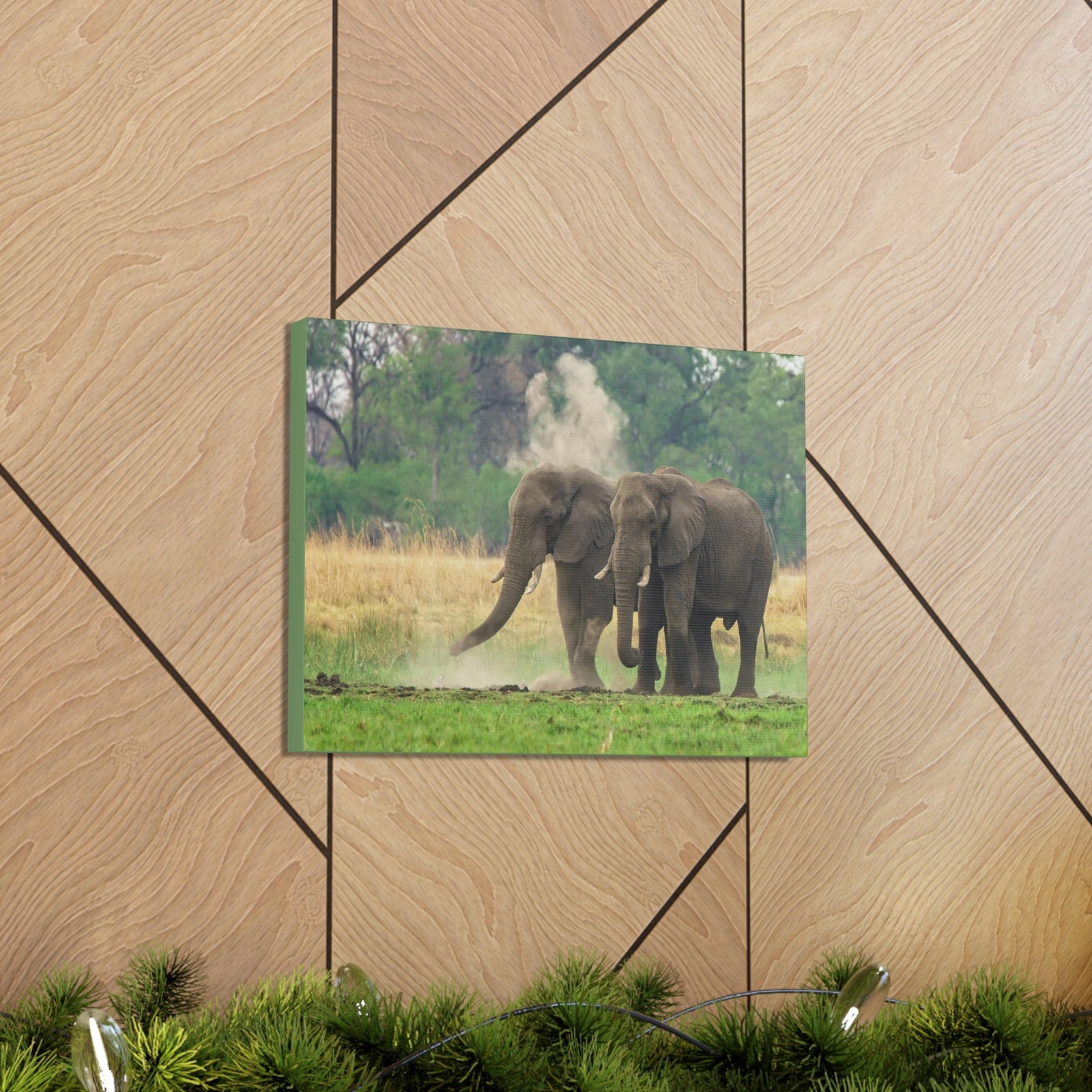 Couple of African Elephant Outdoor Wall Art Ready To Hang Unframed-Express Your Love Gifts